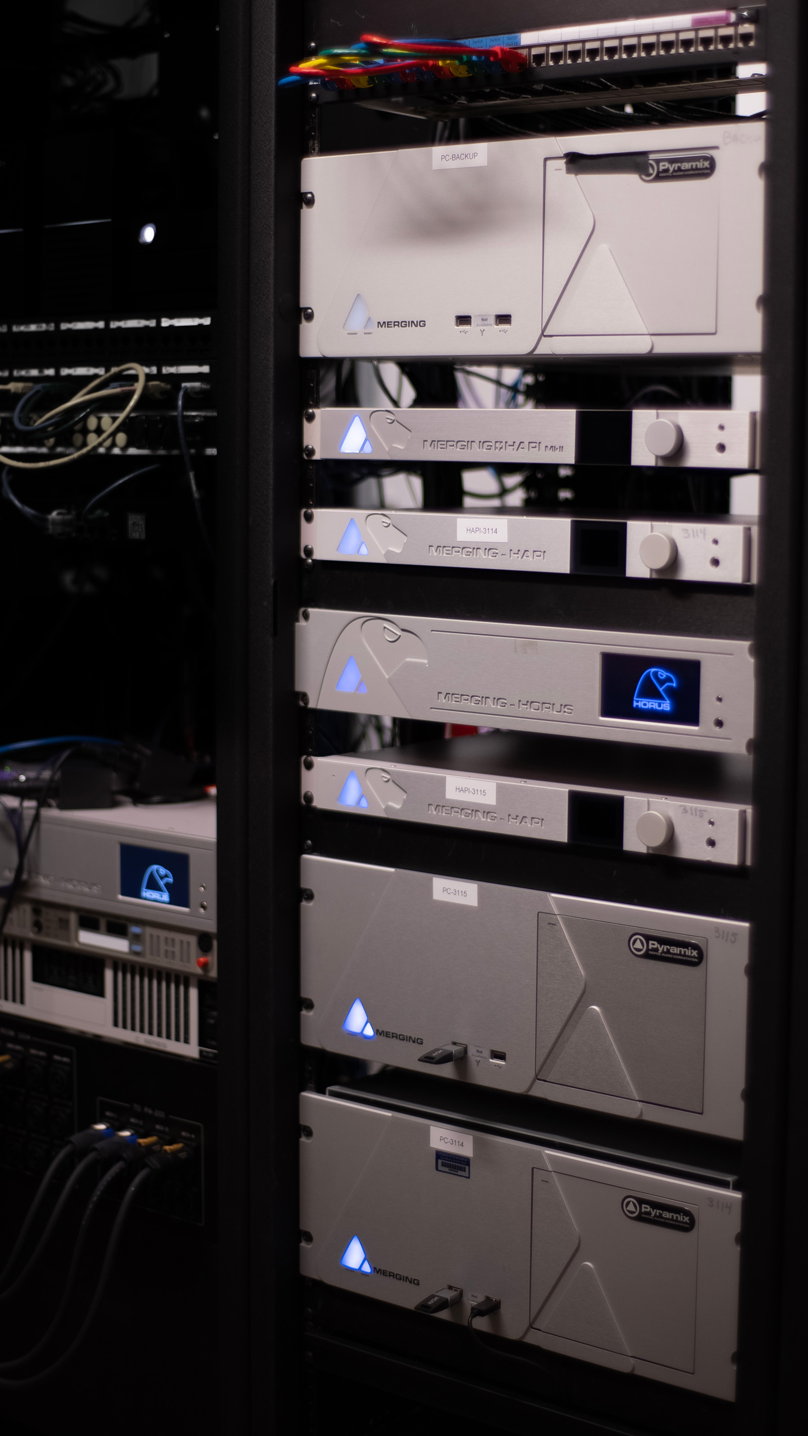 Racked Pyramix, Horus, Hapi and Hapi MkII devices