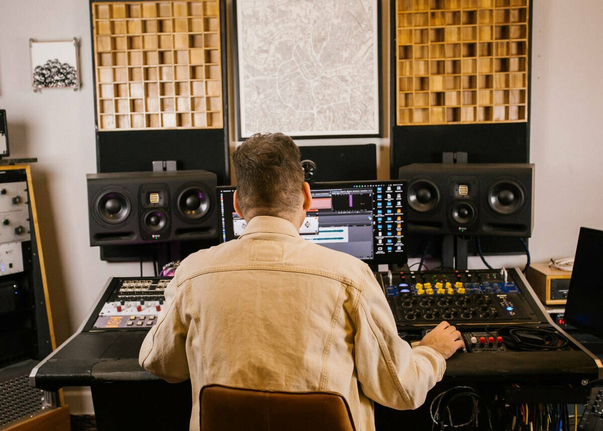 Michael Perez-Cisneros in the studio